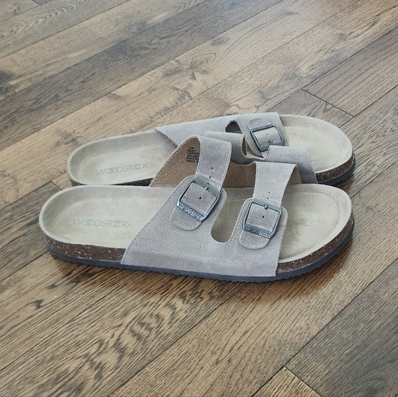 wood stock Other - Woodstock Bert Leather Corkbed Men's Slide Sandals Size 11 In Beige